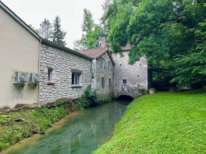 Déalement placé entre Agen et Villeneuve sur Lot, bel ensemble immobilier en pierres d'environ 434 m² sur un terrain avec ruisseau d'environ 1,4 hectare. Amoureux de tranquillité et de vieilles pierres, venez visiter cet ancien moulin, modernisé par une e - Photo 1