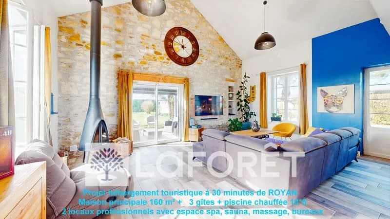 Ensemble immobilier 397 m² pour projet d'hébergement touristique en périphérie de GEMOZAC (17260) à 30 minutes de ROYAN (17200) et des plages - Photo 1