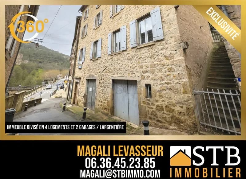 Immeuble à rénover avec garages à Largentière - Photo 1