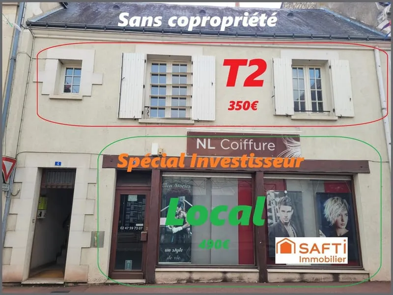 IMMB RAPPORT :T2 à louer 350€ +Commerce à louer 490€ - Photo 1
