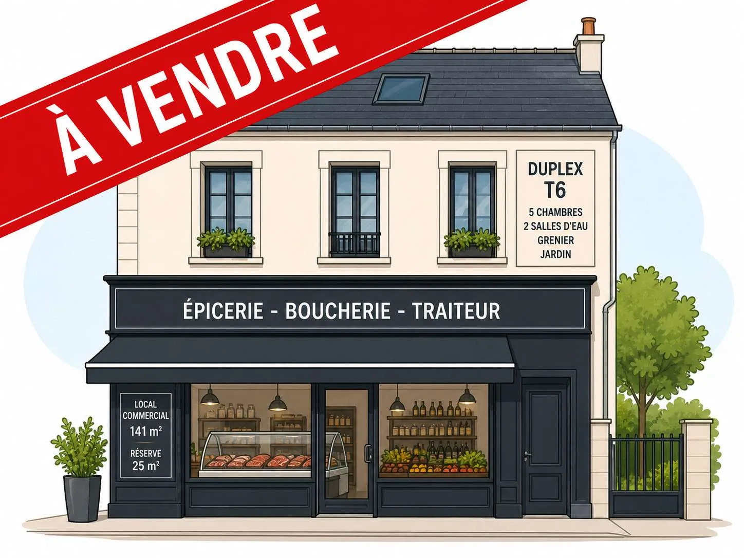 A vendre ensemble commerce + habitation à Rennes - Photo 1