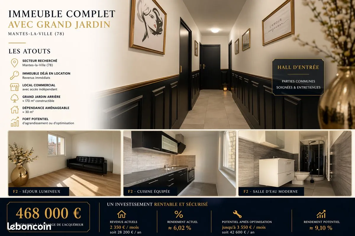 Mmeuble de rapport - 6% actuel / 9% potentiel - jardin constructible - Photo 1