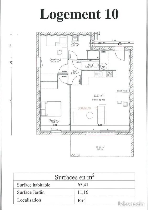 Immeuble 3 pièces 64 m² - Photo 1