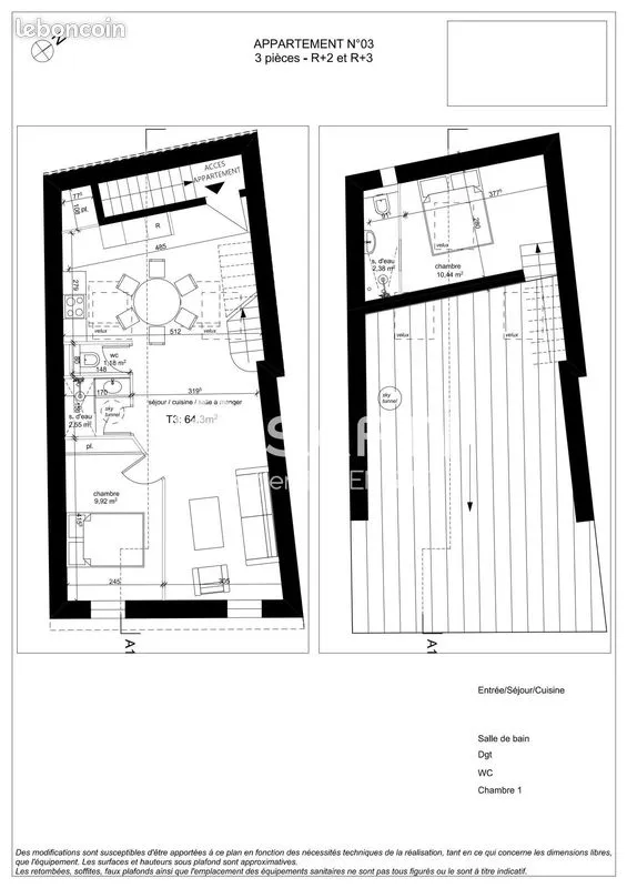 Immeuble 3 pièces 64 m² - Photo 1