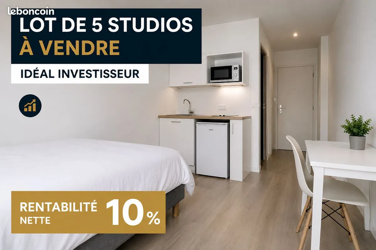 Lot de 5 studios meublés - rentabilité >10% net - Photo 1
