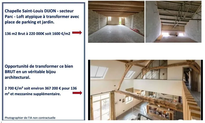 Plateau Loft atypique avec hauteur cathédrale à transformer, Possibilité PMR, avec place de parking et jardin privatif. La Chapelle Saint-Louis- secteur Parc de la Colombière - Photo 1