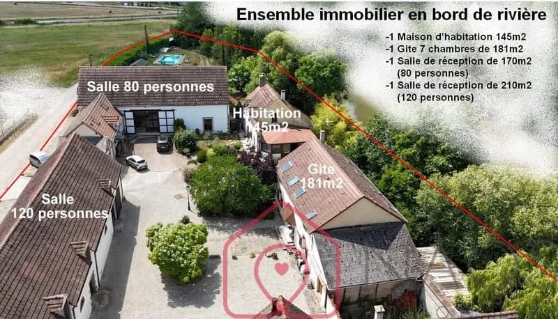 Orléans périphérie ensemble immobilier 2 habitations 2 salles de réception - Photo 1