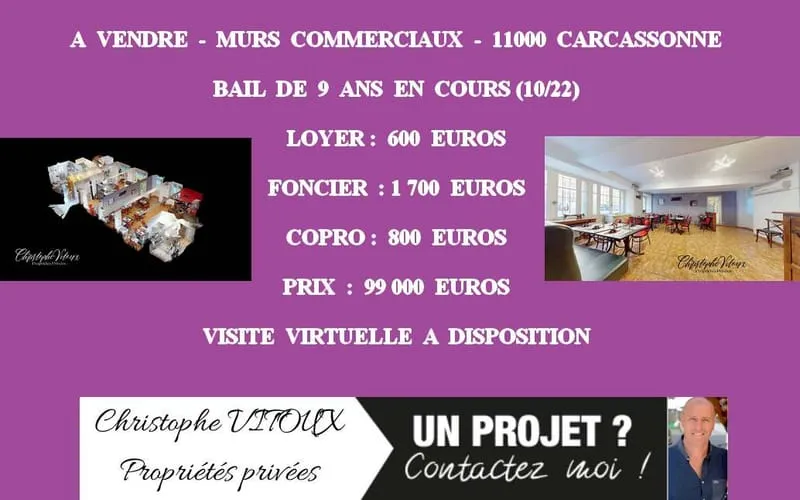 11000 CARCASSONNE - MURS COMMERCIAUX LIBRES 90 M² - Photo 1