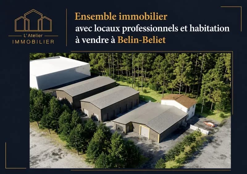 Ensemble immobilier de rendement, avec locaux professionnels et habitation à vendre dans le Val de L'Eyre - Photo 1